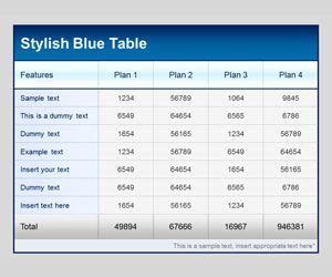 Table Templates for PowerPoint