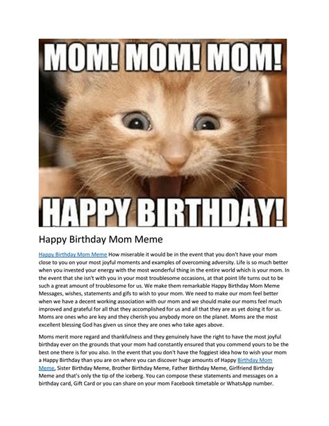 Happy Birthday Mom Funny Meme