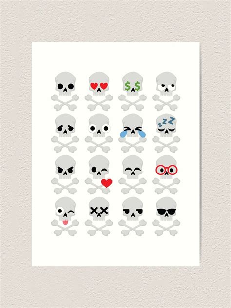 "Skull Emoji " Art Print for Sale by HippoEmo | Redbubble