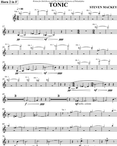 Tonic Sheet Music by Steven Mackey | nkoda