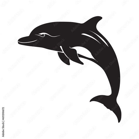 Dolphin Vector Silhouette Illustration Black Color, Dolphin Fish Vector ...