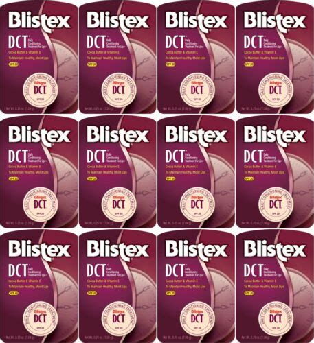 12 Pack Blistex DCT Daily Conditioning Treatment SPF 20 Lip Balm .25 Oz ...