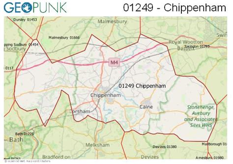 01249 View Map of the Chippenham Area Code