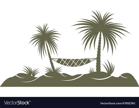 Isolated tropical island silhouettes nature Vector Image