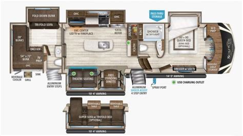 5th Wheel Front Living Room Mid Bunk | www.resnooze.com