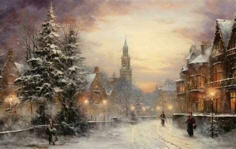 Christmas wallpaper with winter village 28804064 Stock Photo at Vecteezy