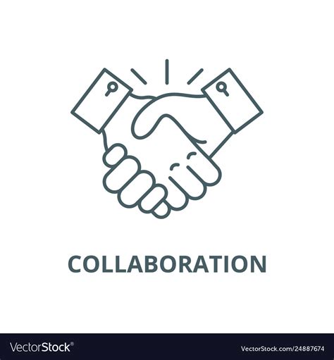 Collaboration line icon Royalty Free Vector Image