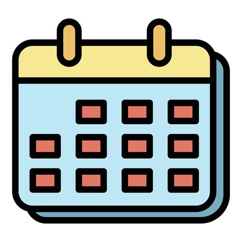 Laboratory calendar icon color outline vector 15146037 Vector Art at ...