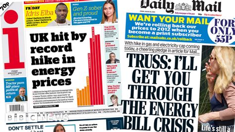 Newspaper headlines: Energy bill 'crisis' as record price hike looms | Flipboard