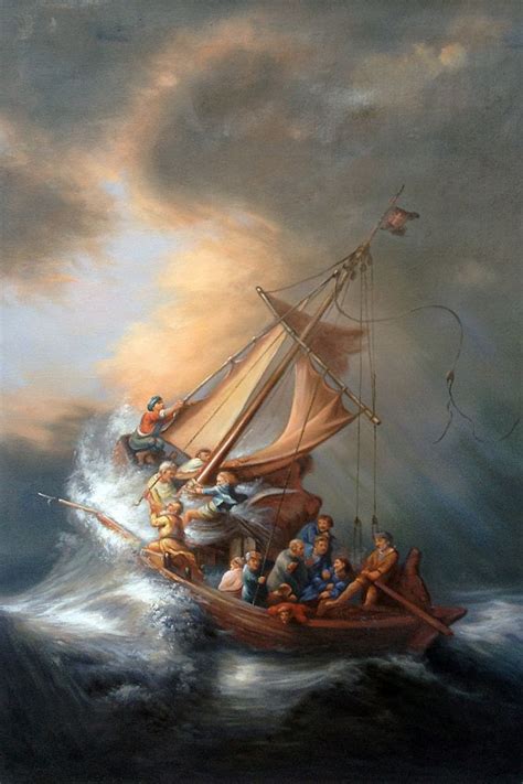 The Storm on the Sea of Galilee - Rembrandt at overstockArt.com in 2021 | Rembrandt paintings ...