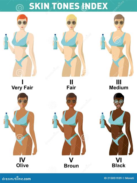 Skin Color Index Infographic. Beautiful Woman With Different Color Skin Tones Chart. Infographic ...