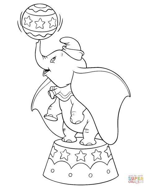 Gambar Dumbo Coloring Pages Free Circus Elephant di Rebanas - Rebanas