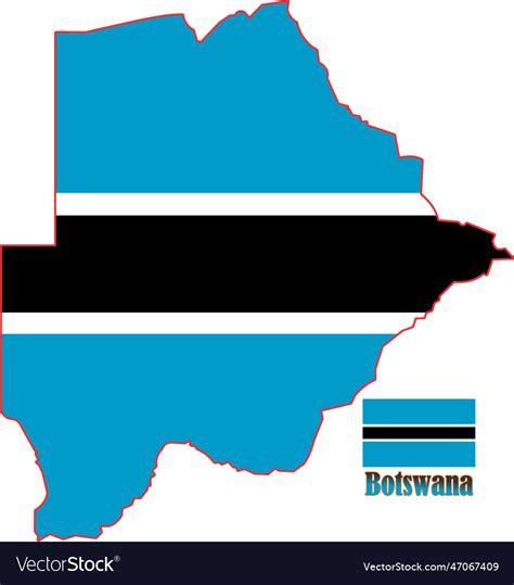 Botswana map and flag Royalty Free Vector Image