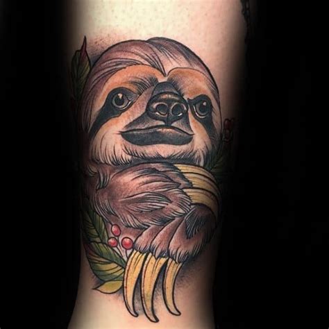 70 Sloth Tattoo Designs For Men - Ink Ideas To Hang Onto