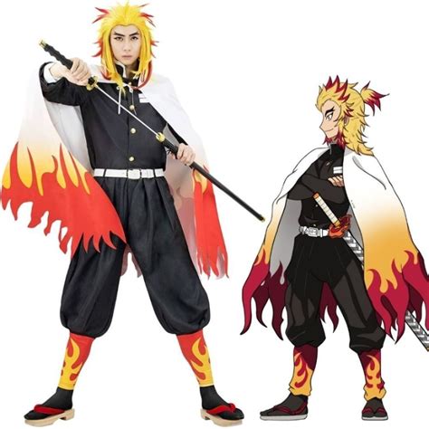 Demon Slayer Anime Rengoku Kyojuro Cosplay Costume Set - $89.99 - The ...