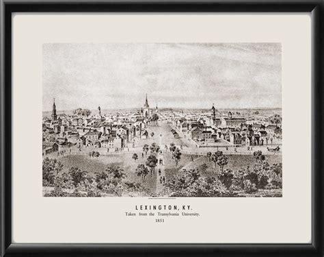 Lexington KY 1851 Restored Map | Vintage City Maps