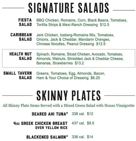 Menu at Hickory Tavern pub & bar, Charlotte, Copper Way Suite 212