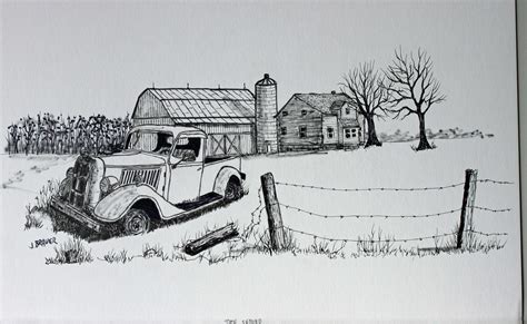 Drawing of an Old Farm Truck