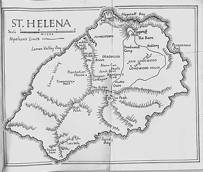 Map of St Helena : Napoleon's second and last exile : Napoleon Bonaparte : Napoleonic era