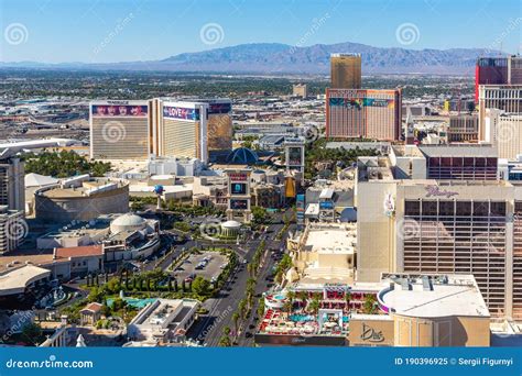 Aerial view of Las Vegas editorial image. Image of hotel - 190396925