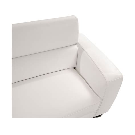 Sparta White Leather Sofa w/Left Chaise | El Dorado Furniture