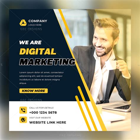 Digital Marketing Agency Instagram Poster Template | GEC Designs