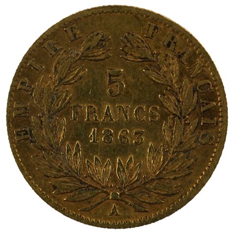 Pre-Owned French Napoleon III Wreath 5 Franc Gold Coin - Mixed Dates ...