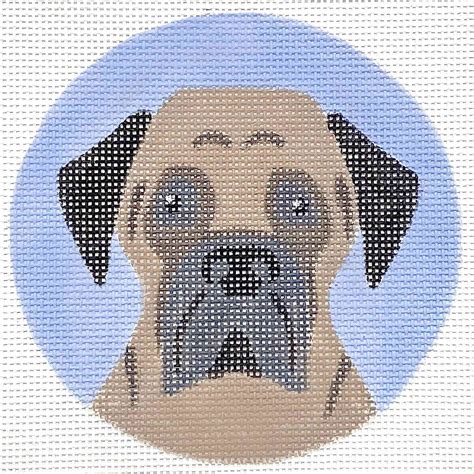 English Mastiff dog hand-painted needlepoint stitching canvas ...