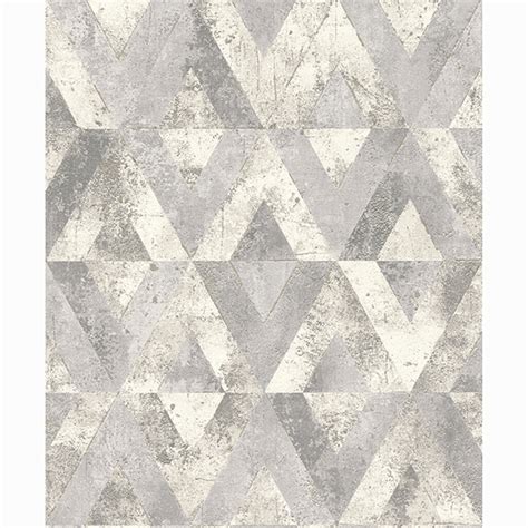 RH535518 - Shikhar Silver Geometric Wallpaper - by Rasch