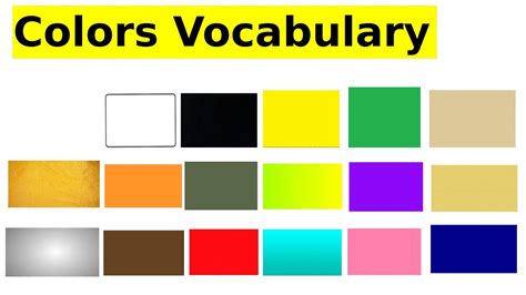 Color Names Vocabulary - List of Colors in English - YouTube