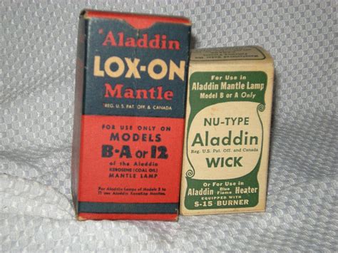 ANTIQUE ALADDIN KEROSENE oil LAMP parts:Lox-On Mantle & Wick B-A 12, NOS | #1919255722
