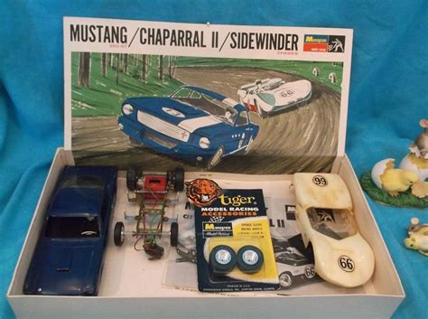 MONOGRAM 1/24 SLOT CAR KIT, MUSTANG & CHAPARRAL II SLOTCAR W ...