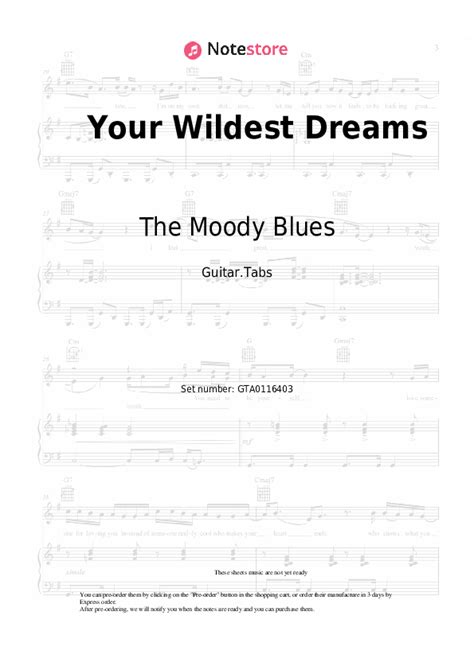 Your Wildest Dreams tabs guitar The Moody Blues in Note-Store.com | Guitar.Tabs SKU GTA0116403