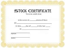 Free Stock Certificate Template