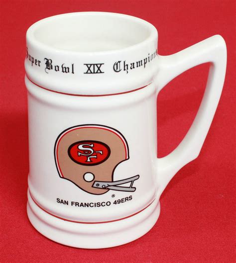 San Francisco 49ers Super Bowl XIX Championship Mug with all of the Scores | 49ers super bowl ...
