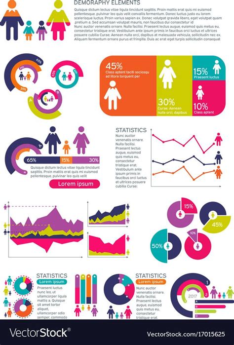 People population vector infographics with business charts, diagrams and man woman icons. Global ...