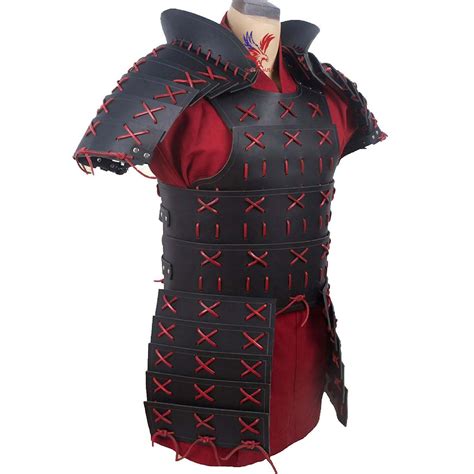 Leather Samurai Armor Red and Black - Etsy