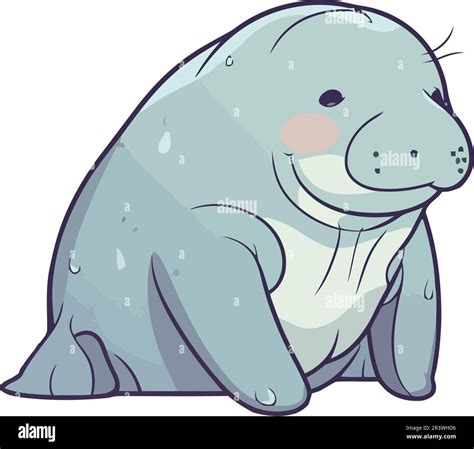 cartoon manatee smiling underwater Stock Vector Image & Art - Alamy