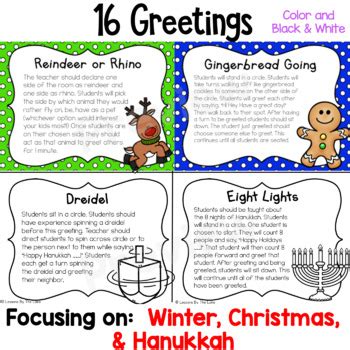 Morning Meeting Greetings Cards ~December & Holidays Distance Learning