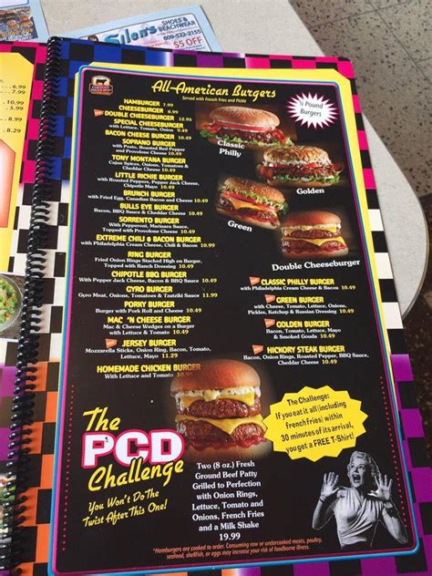 Menu at The Pink Cadillac Diner restaurant, Wildwood