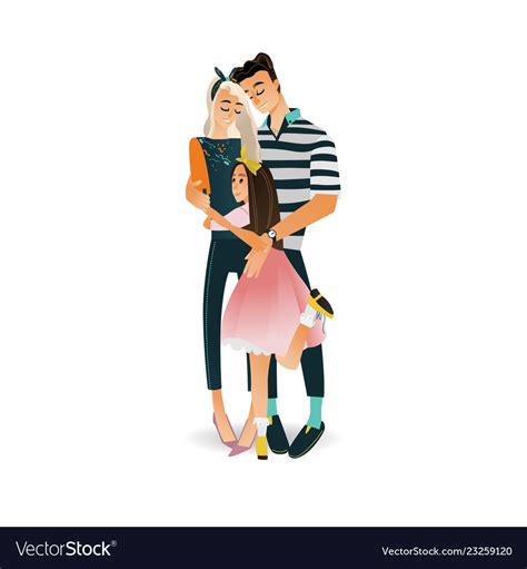 Happy family with hugging of Royalty Free Vector Image