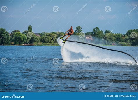 Flyboarding. Flyboard. editorial stock photo. Image of acrobatic ...