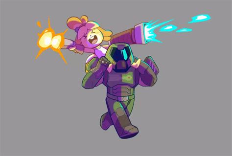 Here's a stand alone gif by Zeurel | Doomguy and Isabelle | Know Your Meme