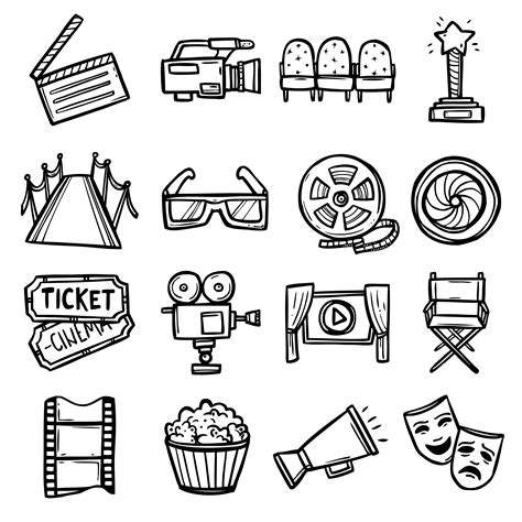 Cinema Icons Set 459232 Vector Art at Vecteezy