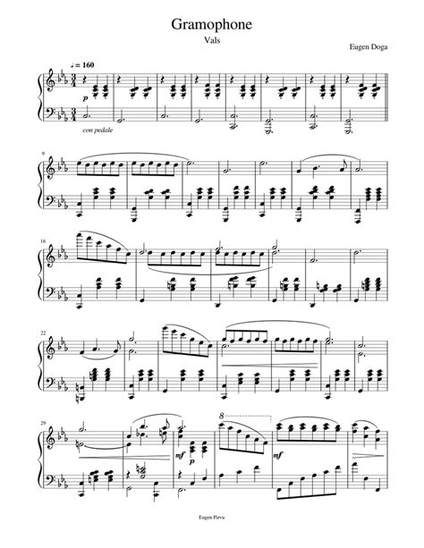 Gramophone Eugen Doga Sheet music for Piano (Solo) | Musescore.com