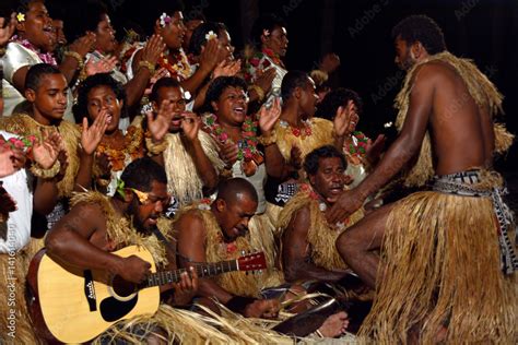 Indigenous Fijian people sing and dance in Fiji Stock Photo | Adobe Stock