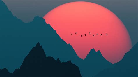 Sunset Minimalist Scenery 4K #7880g Wallpaper PC Desktop