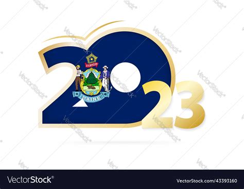 Year 2023 with maine flag pattern Royalty Free Vector Image