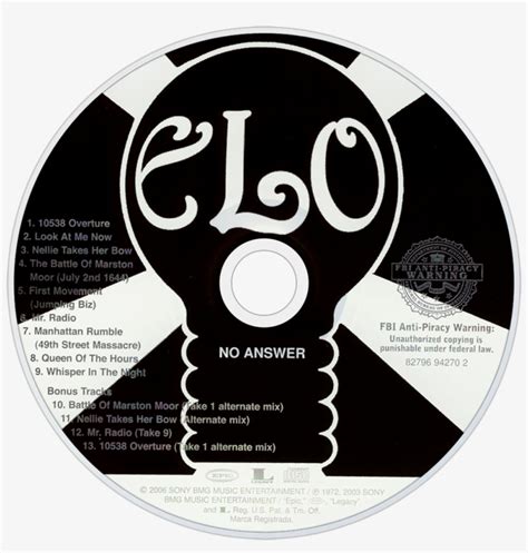 Fbi Anti Piracy Warning Logo Png - Electric Light Orchestra - No Answer ...