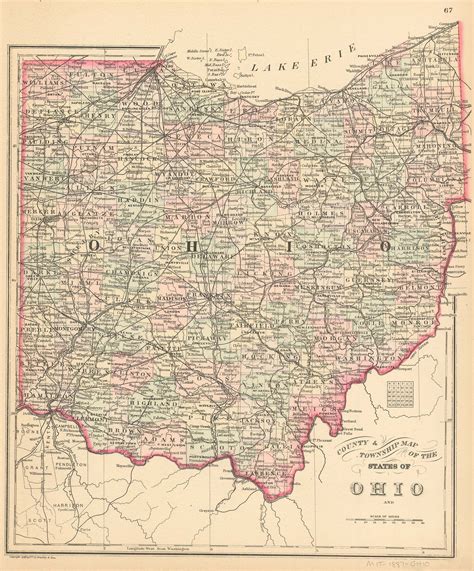 County & Township Map of the States of Ohio | Barnebys